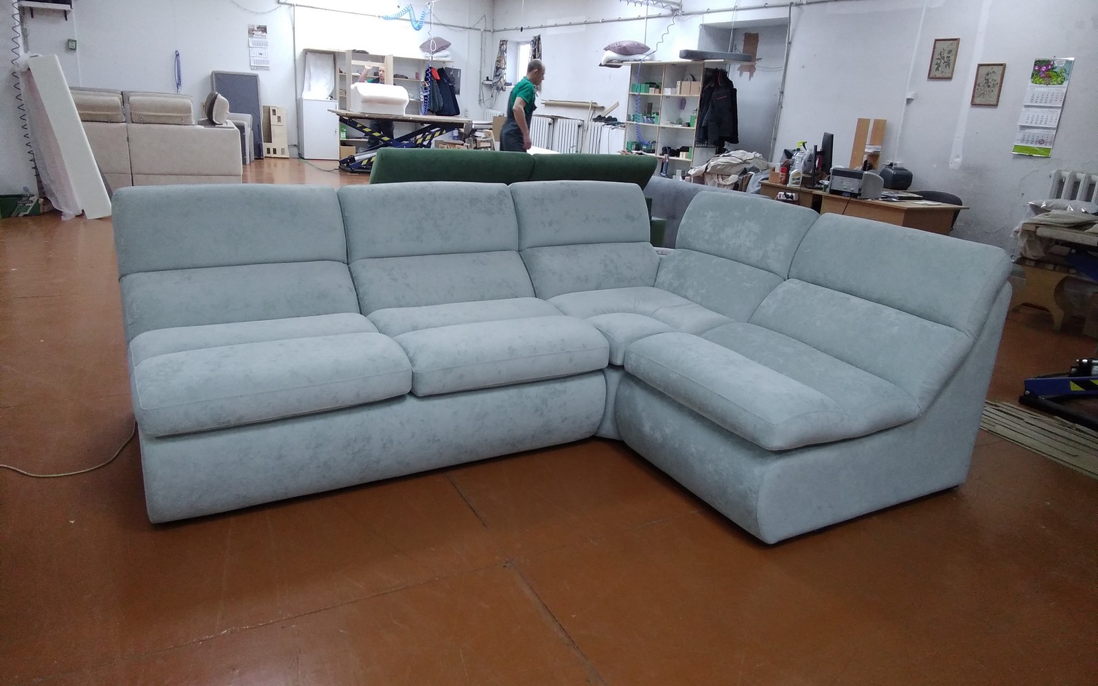 Диваны Рио в наличии. Склад Д 3093 Небби 029  Секция 2-160 пума +секция 90 градусов с выдвижным удлинителем+ секция 1-80(Бар)